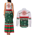 Rabbitohs NAIDOC Week Personalised Couples Matching Tank Maxi Dress and Long Sleeve Button Shirt Aboriginal Torres Strait Islanders Vibe