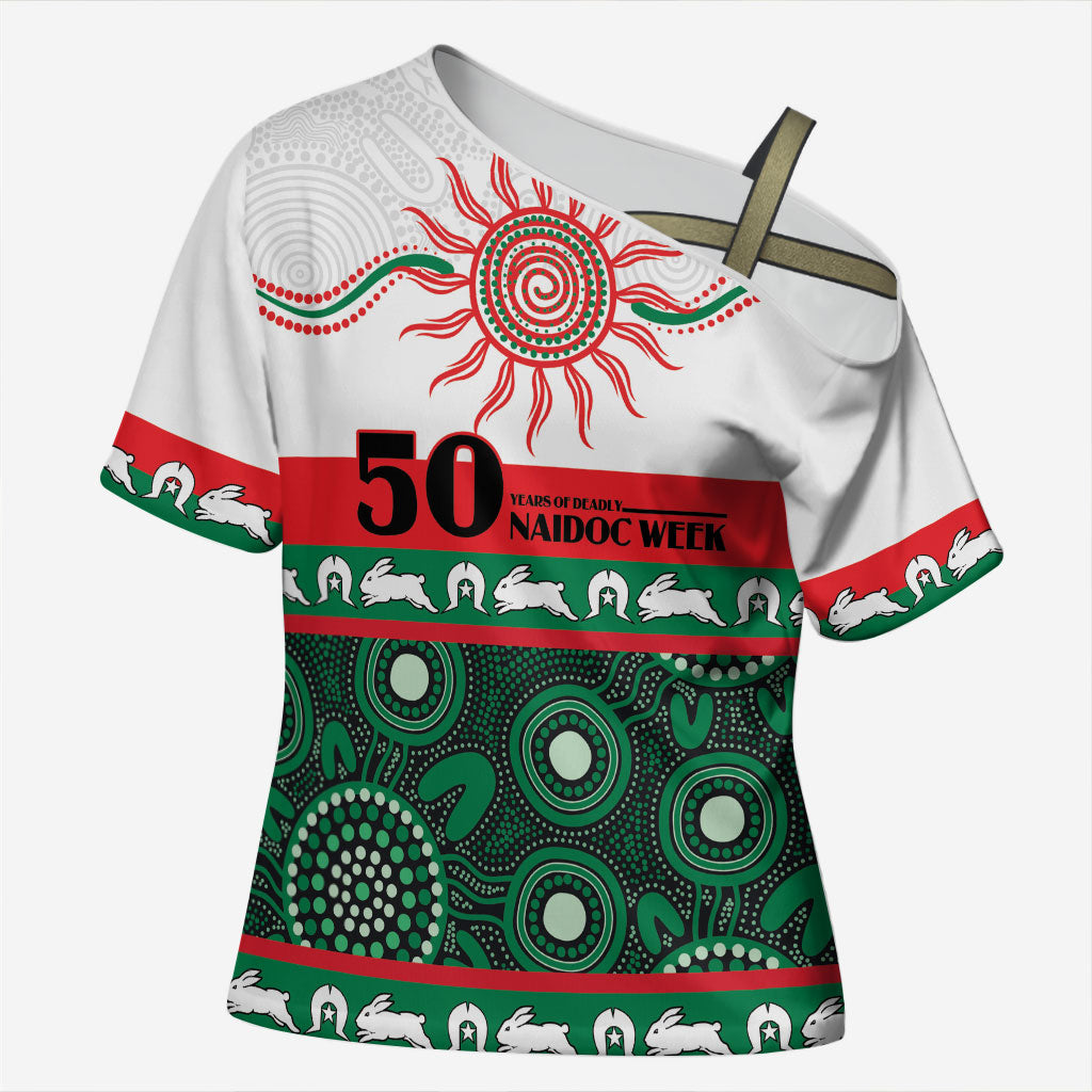 Rabbitohs NAIDOC Week Personalised Cross Shoulder Shirt Aboriginal Torres Strait Islanders Vibe
