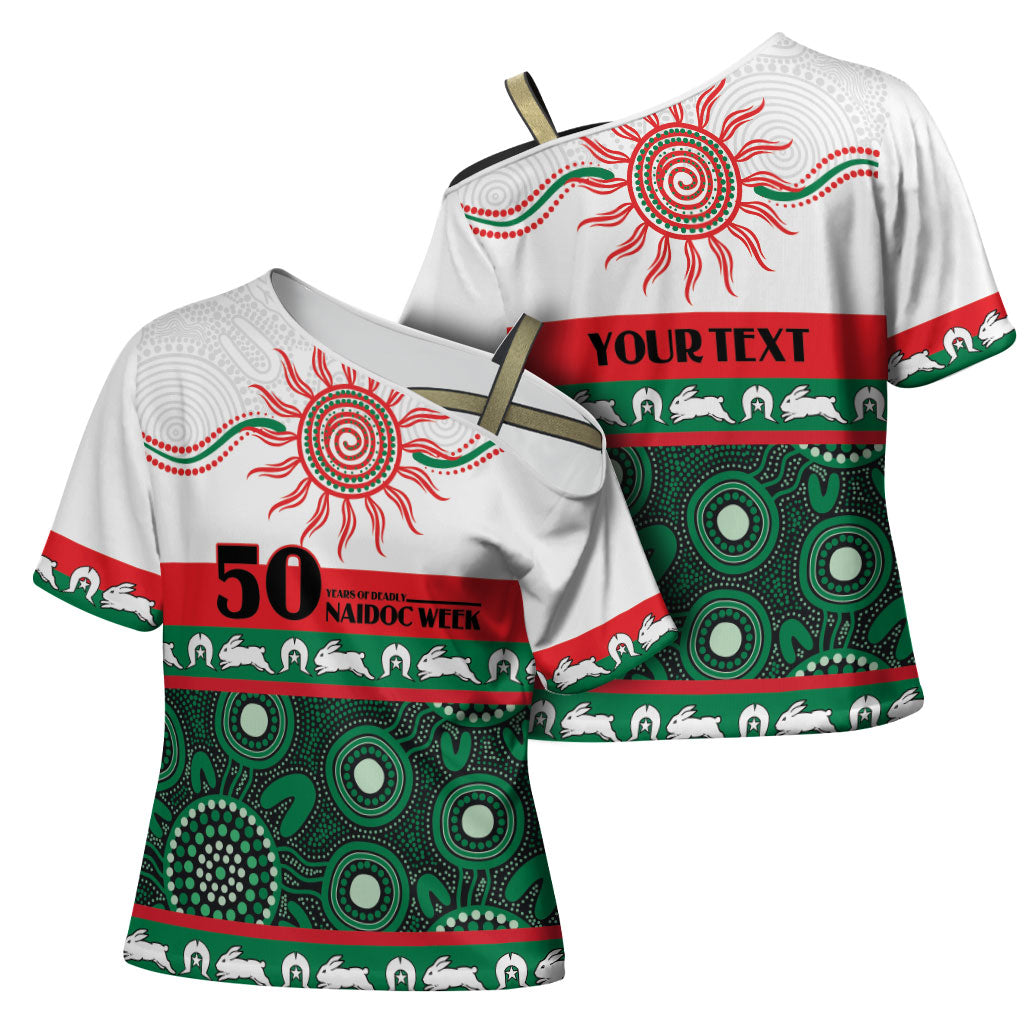 Rabbitohs NAIDOC Week Personalised Cross Shoulder Shirt Aboriginal Torres Strait Islanders Vibe