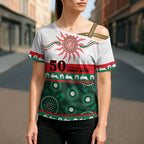 Rabbitohs NAIDOC Week Personalised Cross Shoulder Shirt Aboriginal Torres Strait Islanders Vibe