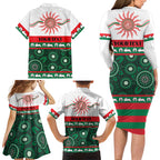 Rabbitohs NAIDOC Week Personalised Family Matching Long Sleeve Bodycon Dress and Hawaiian Shirt Aboriginal Torres Strait Islanders Vibe