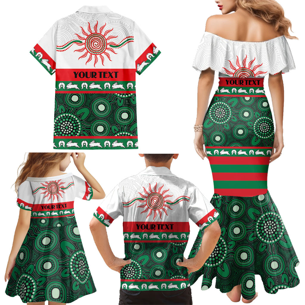 Rabbitohs NAIDOC Week Personalised Family Matching Mermaid Dress and Hawaiian Shirt Aboriginal Torres Strait Islanders Vibe