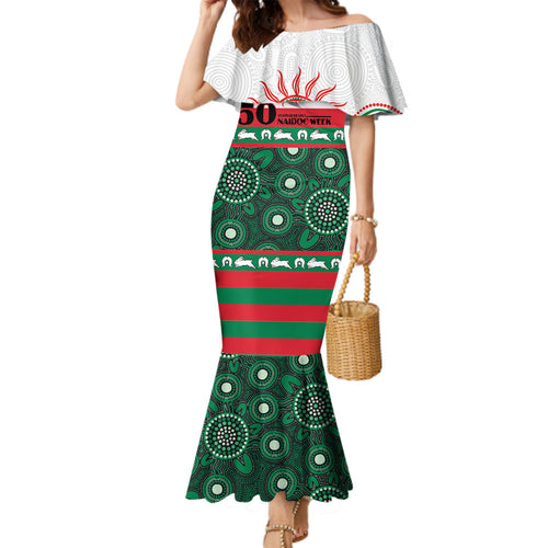 Rabbitohs NAIDOC Week Personalised Family Matching Mermaid Dress and Hawaiian Shirt Aboriginal Torres Strait Islanders Vibe