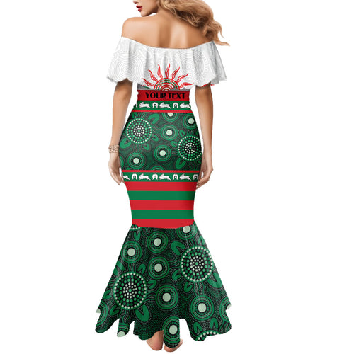 Rabbitohs NAIDOC Week Personalised Family Matching Mermaid Dress and Hawaiian Shirt Aboriginal Torres Strait Islanders Vibe