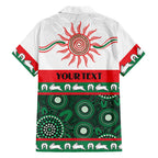 Rabbitohs NAIDOC Week Personalised Family Matching Off Shoulder Short Dress and Hawaiian Shirt Aboriginal Torres Strait Islanders Vibe