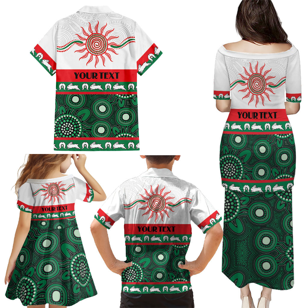 Rabbitohs NAIDOC Week Personalised Family Matching Puletasi and Hawaiian Shirt Aboriginal Torres Strait Islanders Vibe