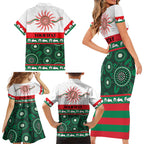Rabbitohs NAIDOC Week Personalised Family Matching Short Sleeve Bodycon Dress and Hawaiian Shirt Aboriginal Torres Strait Islanders Vibe
