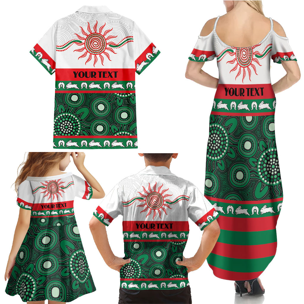 Rabbitohs NAIDOC Week Personalised Family Matching Summer Maxi Dress and Hawaiian Shirt Aboriginal Torres Strait Islanders Vibe