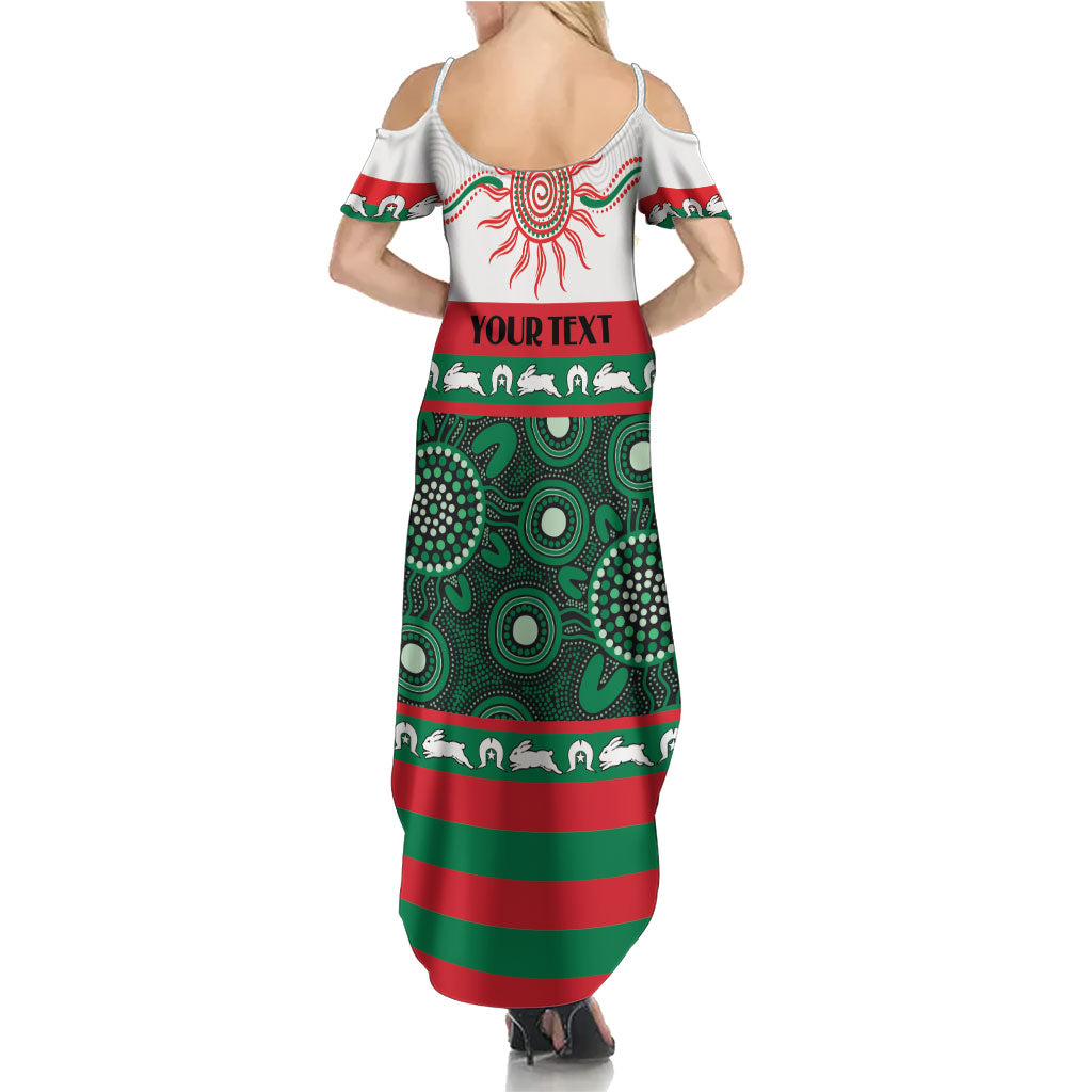 Rabbitohs NAIDOC Week Personalised Family Matching Summer Maxi Dress and Hawaiian Shirt Aboriginal Torres Strait Islanders Vibe