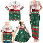 Rabbitohs NAIDOC Week Personalised Family Matching Tank Maxi Dress and Hawaiian Shirt Aboriginal Torres Strait Islanders Vibe