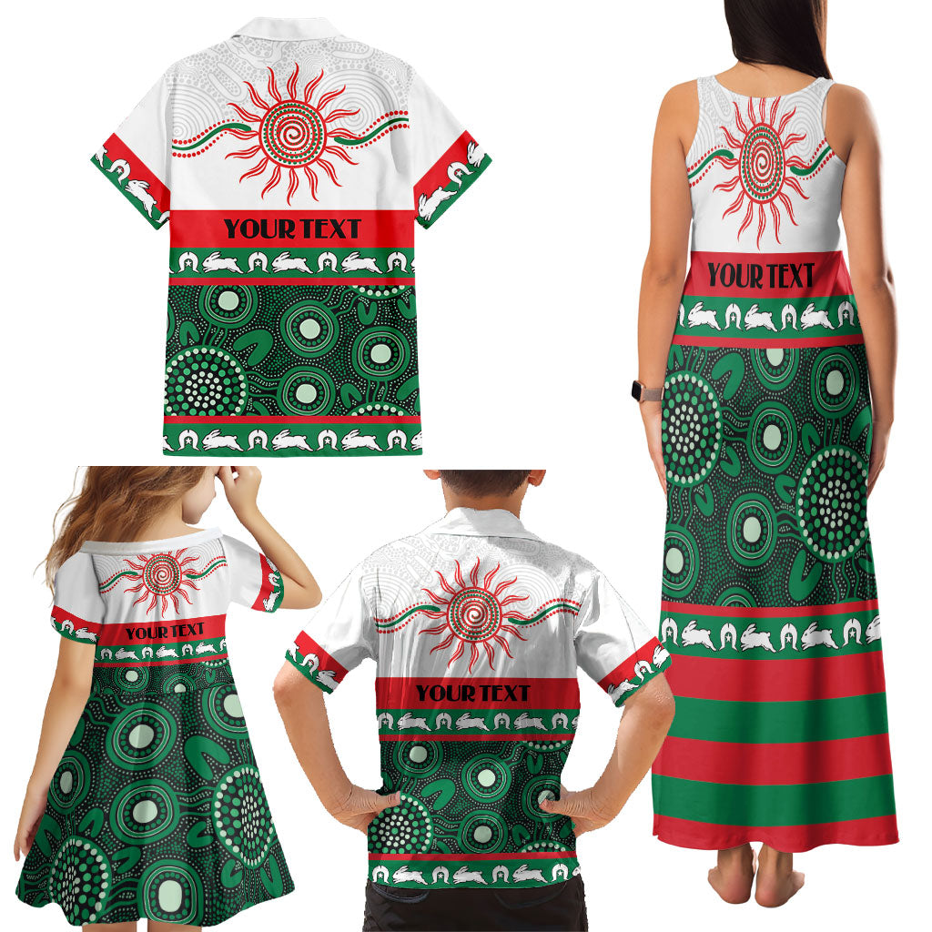 Rabbitohs NAIDOC Week Personalised Family Matching Tank Maxi Dress and Hawaiian Shirt Aboriginal Torres Strait Islanders Vibe