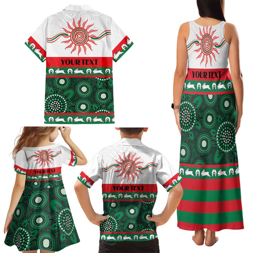 Rabbitohs NAIDOC Week Personalised Family Matching Tank Maxi Dress and Hawaiian Shirt Aboriginal Torres Strait Islanders Vibe