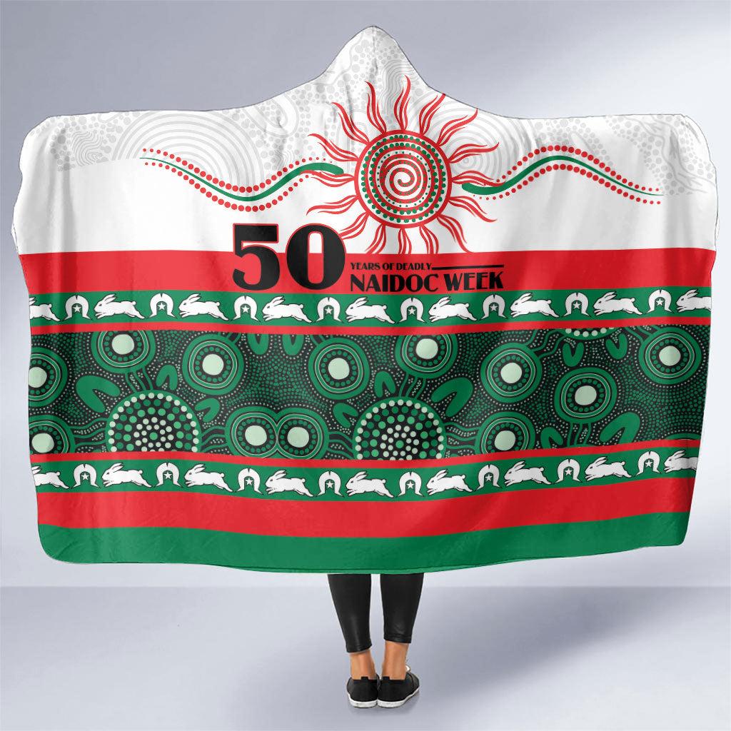 Rabbitohs NAIDOC Week Hooded Blanket Aboriginal Torres Strait Islanders Vibe