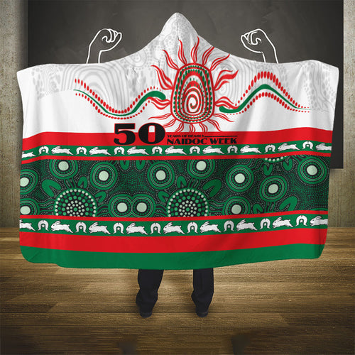 Rabbitohs NAIDOC Week Hooded Blanket Aboriginal Torres Strait Islanders Vibe