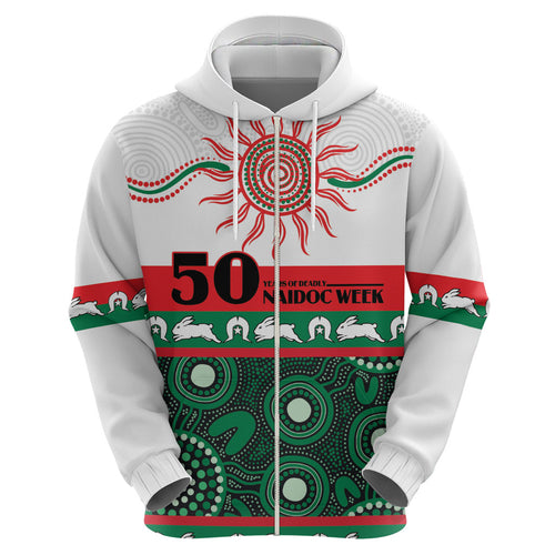 Rabbitohs NAIDOC Week Personalised Hoodie Aboriginal Torres Strait Islanders Vibe