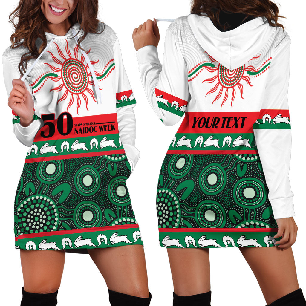 Rabbitohs NAIDOC Week Personalised Hoodie Dress Aboriginal Torres Strait Islanders Vibe
