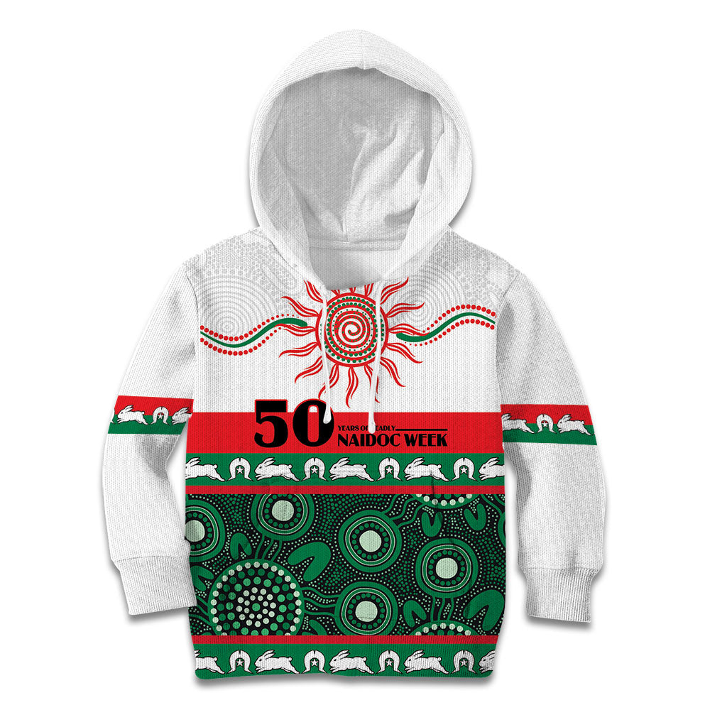 Rabbitohs NAIDOC Week Personalised Kid Hoodie Aboriginal Torres Strait Islanders Vibe