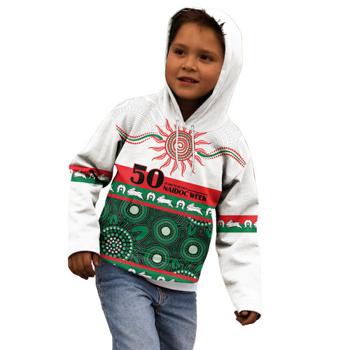 Rabbitohs NAIDOC Week Personalised Kid Hoodie Aboriginal Torres Strait Islanders Vibe