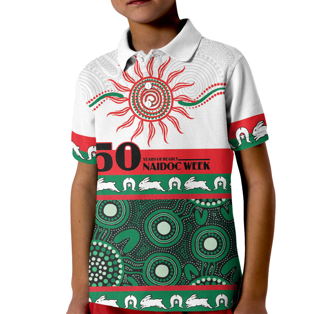 Rabbitohs NAIDOC Week Personalised Kid Polo Shirt Aboriginal Torres Strait Islanders Vibe