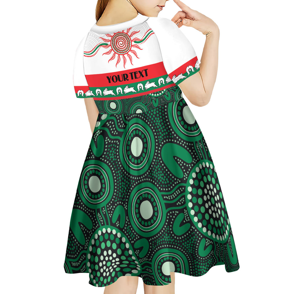Rabbitohs NAIDOC Week Personalised Kid Short Sleeve Dress Aboriginal Torres Strait Islanders Vibe