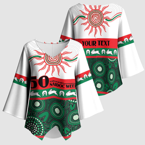 Rabbitohs NAIDOC Week Personalised Kimono Sleeve Blouse Aboriginal Torres Strait Islanders Vibe