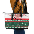 Rabbitohs NAIDOC Week Leather Tote Bag Aboriginal Torres Strait Islanders Vibe
