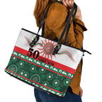 Rabbitohs NAIDOC Week Leather Tote Bag Aboriginal Torres Strait Islanders Vibe