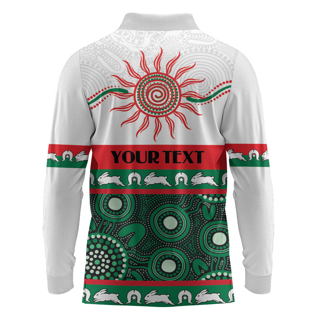 Rabbitohs NAIDOC Week Personalised Long Sleeve Polo Shirt Aboriginal Torres Strait Islanders Vibe