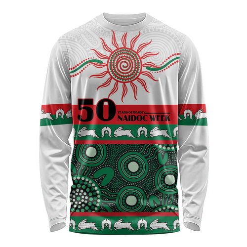 Rabbitohs NAIDOC Week Personalised Long Sleeve Shirt Aboriginal Torres Strait Islanders Vibe