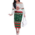 Rabbitohs NAIDOC Week Personalised Off The Shoulder Long Sleeve Dress Aboriginal Torres Strait Islanders Vibe