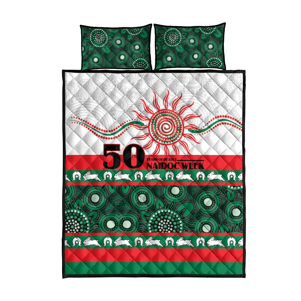 Rabbitohs NAIDOC Week Quilt Bed Set Aboriginal Torres Strait Islanders Vibe