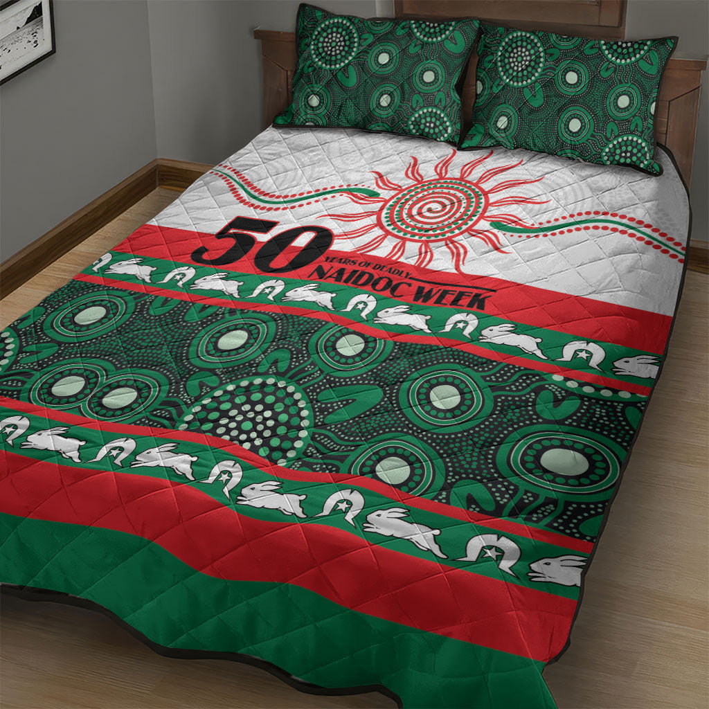 Rabbitohs NAIDOC Week Quilt Bed Set Aboriginal Torres Strait Islanders Vibe
