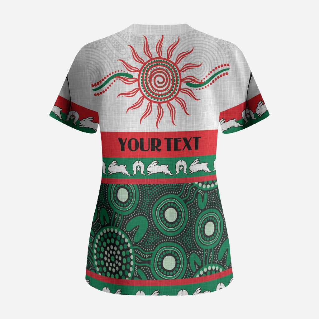 Rabbitohs NAIDOC Week Personalised Scrub Top Aboriginal Torres Strait Islanders Vibe
