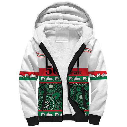 Rabbitohs NAIDOC Week Personalised Sherpa Hoodie Aboriginal Torres Strait Islanders Vibe