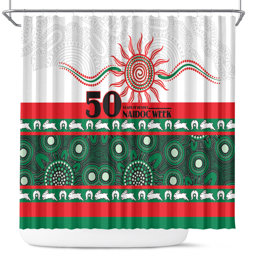 Rabbitohs NAIDOC Week Shower Curtain Aboriginal Torres Strait Islanders Vibe