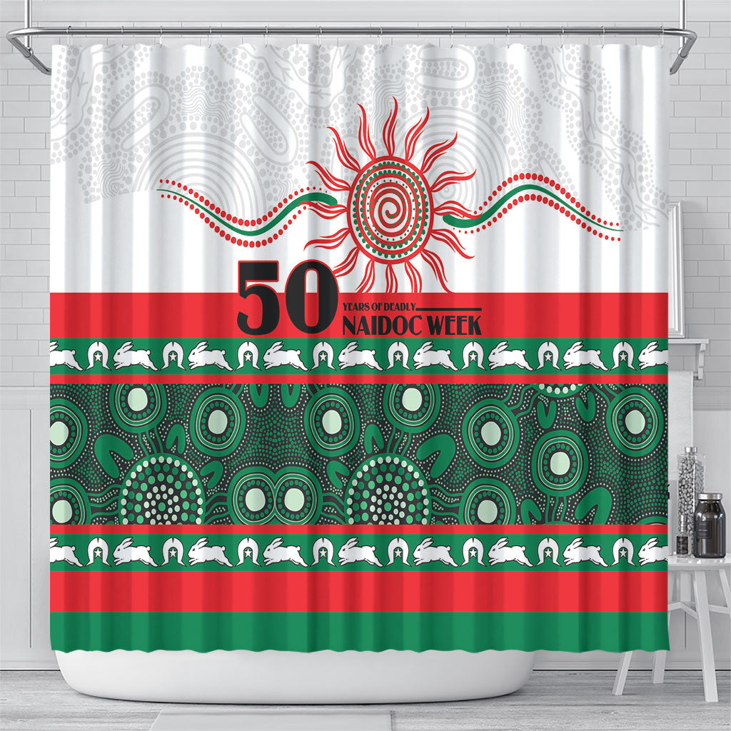 Rabbitohs NAIDOC Week Shower Curtain Aboriginal Torres Strait Islanders Vibe