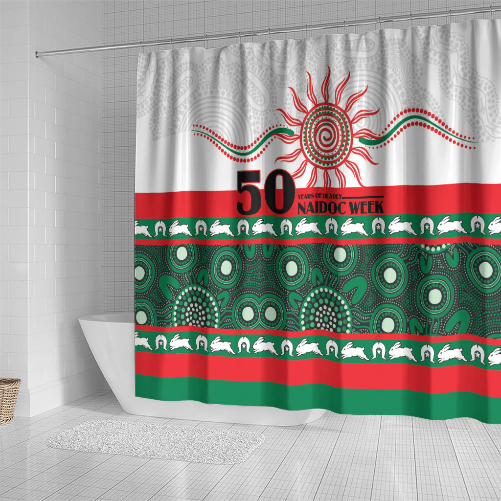 Rabbitohs NAIDOC Week Shower Curtain Aboriginal Torres Strait Islanders Vibe