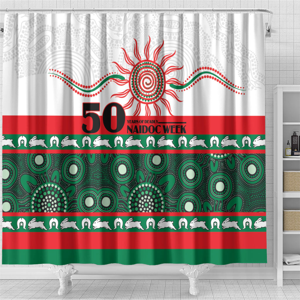 Rabbitohs NAIDOC Week Shower Curtain Aboriginal Torres Strait Islanders Vibe