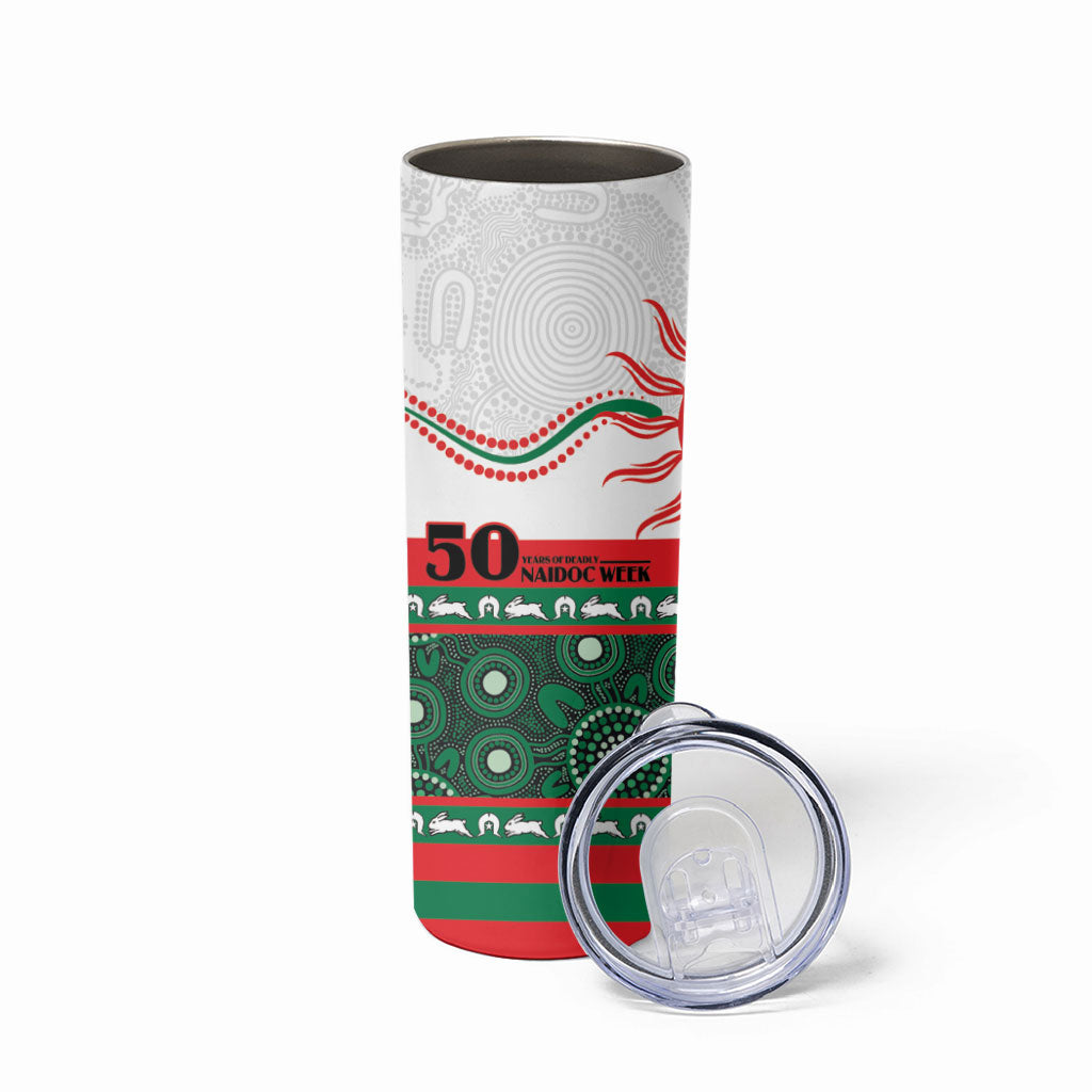 Rabbitohs NAIDOC Week Personalised Skinny Tumbler Aboriginal Torres Strait Islanders Vibe
