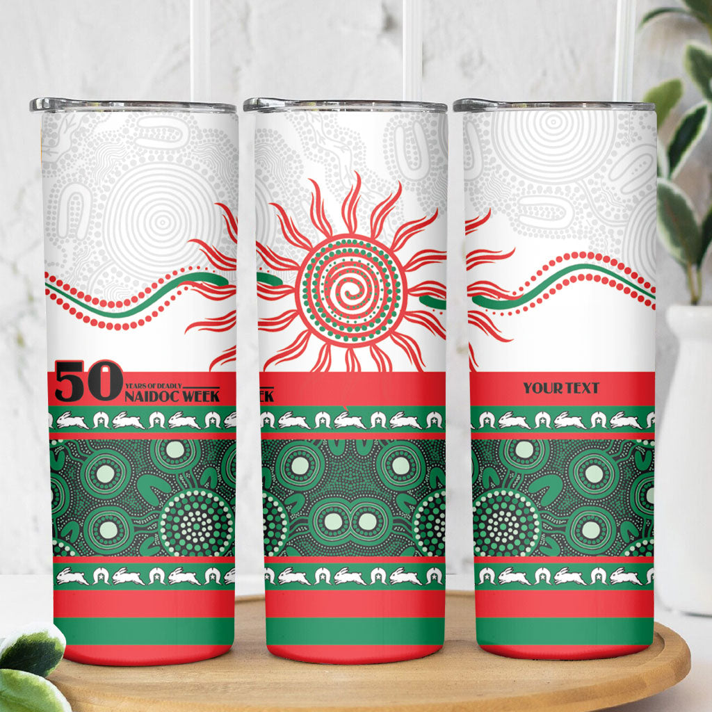 Rabbitohs NAIDOC Week Personalised Skinny Tumbler Aboriginal Torres Strait Islanders Vibe