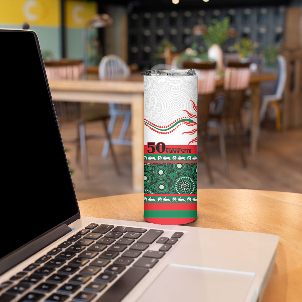 Rabbitohs NAIDOC Week Personalised Skinny Tumbler Aboriginal Torres Strait Islanders Vibe