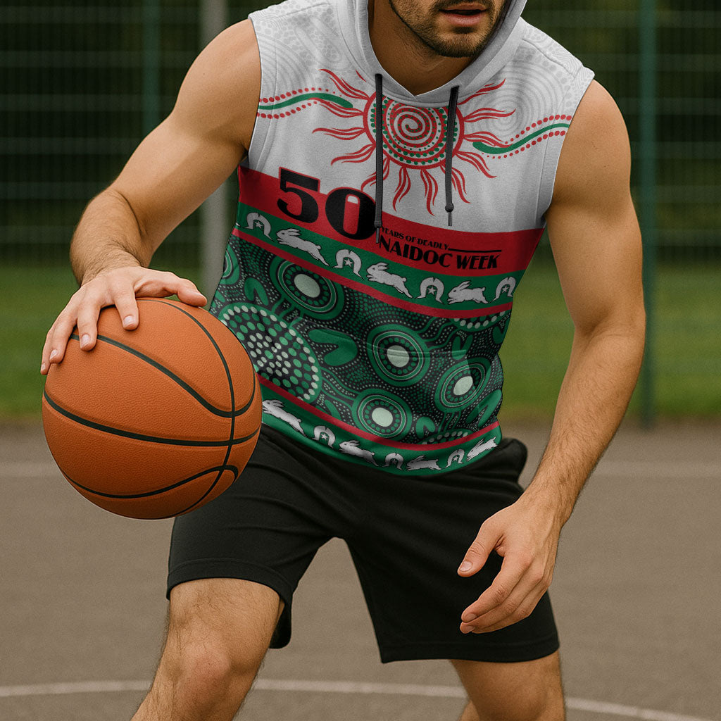 Rabbitohs NAIDOC Week Personalised Sleeveless Hoodie Aboriginal Torres Strait Islanders Vibe
