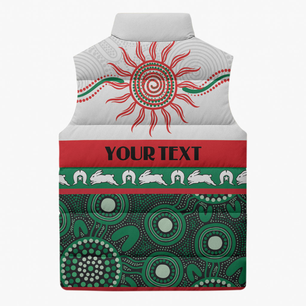 Rabbitohs NAIDOC Week Personalised Sleeveless Puffer Jacket Aboriginal Torres Strait Islanders Vibe