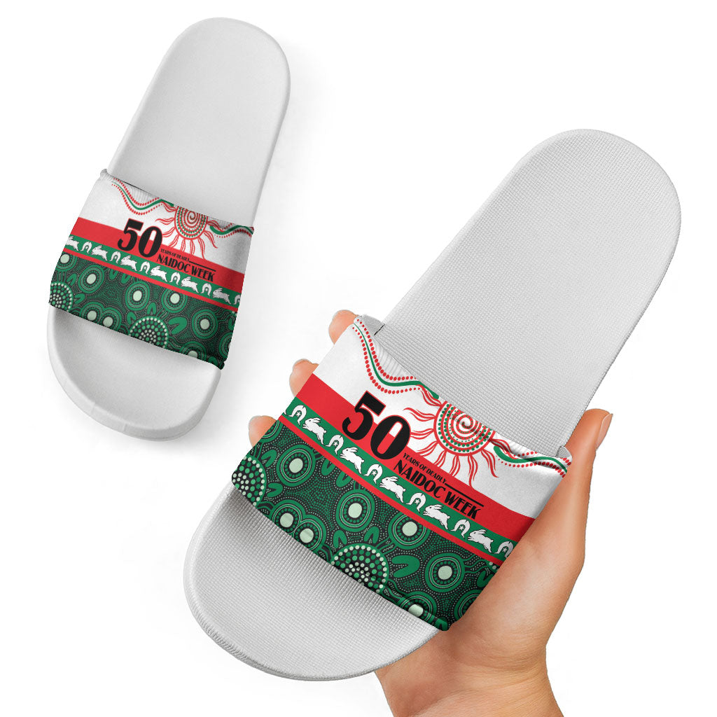Rabbitohs NAIDOC Week Slide Sandals Aboriginal Torres Strait Islanders Vibe