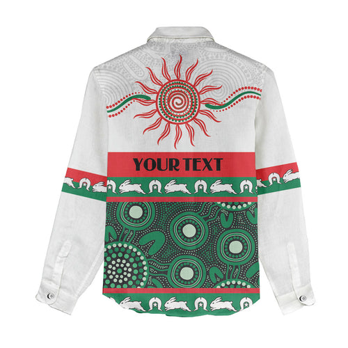Rabbitohs NAIDOC Week Personalised Women Casual Shirt Aboriginal Torres Strait Islanders Vibe