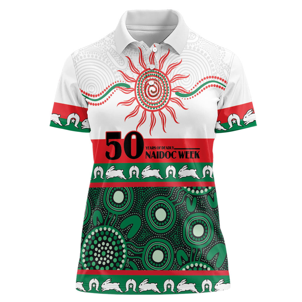 Rabbitohs NAIDOC Week Personalised Women Polo Shirt Aboriginal Torres Strait Islanders Vibe