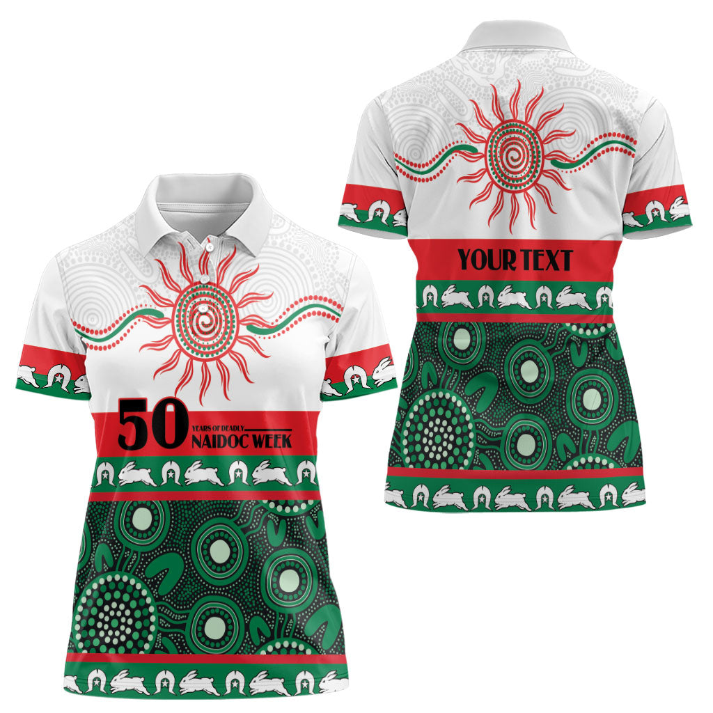 Rabbitohs NAIDOC Week Personalised Women Polo Shirt Aboriginal Torres Strait Islanders Vibe