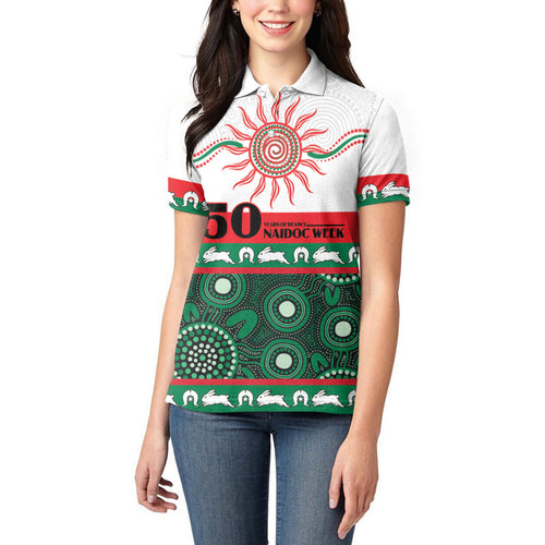 Rabbitohs NAIDOC Week Personalised Women Polo Shirt Aboriginal Torres Strait Islanders Vibe