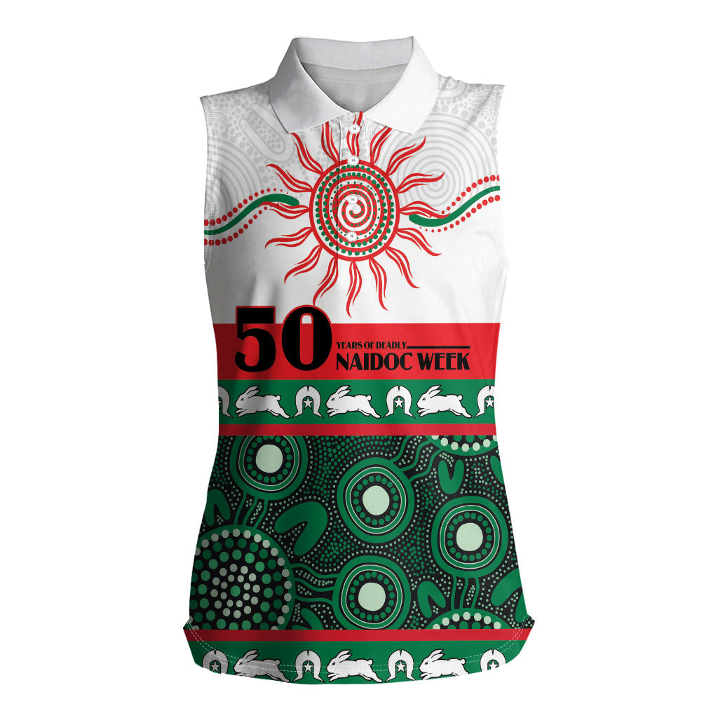 Rabbitohs NAIDOC Week Personalised Women Sleeveless Polo Shirt Aboriginal Torres Strait Islanders Vibe