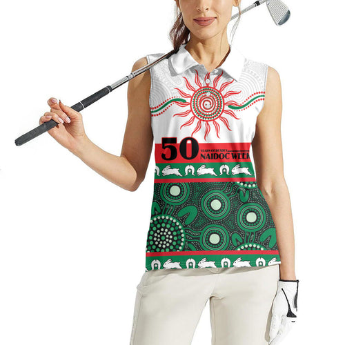 Rabbitohs NAIDOC Week Personalised Women Sleeveless Polo Shirt Aboriginal Torres Strait Islanders Vibe